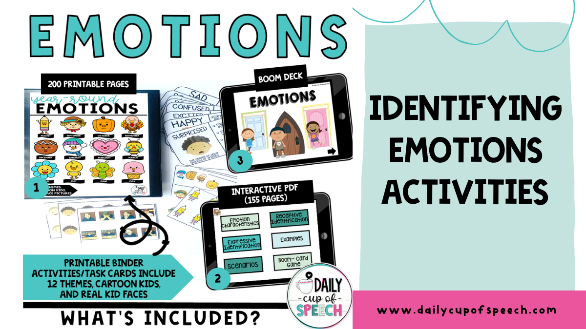 This image shows identifying emotions activities