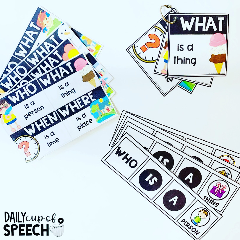 wh question visuals speech therapy