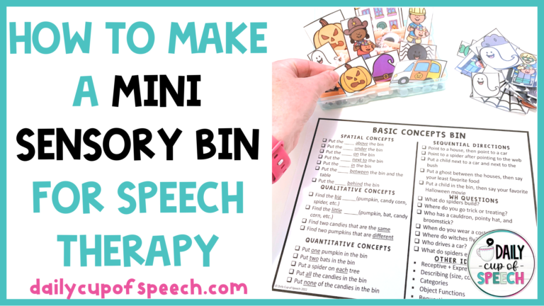 mini sensory bins for speech therapy