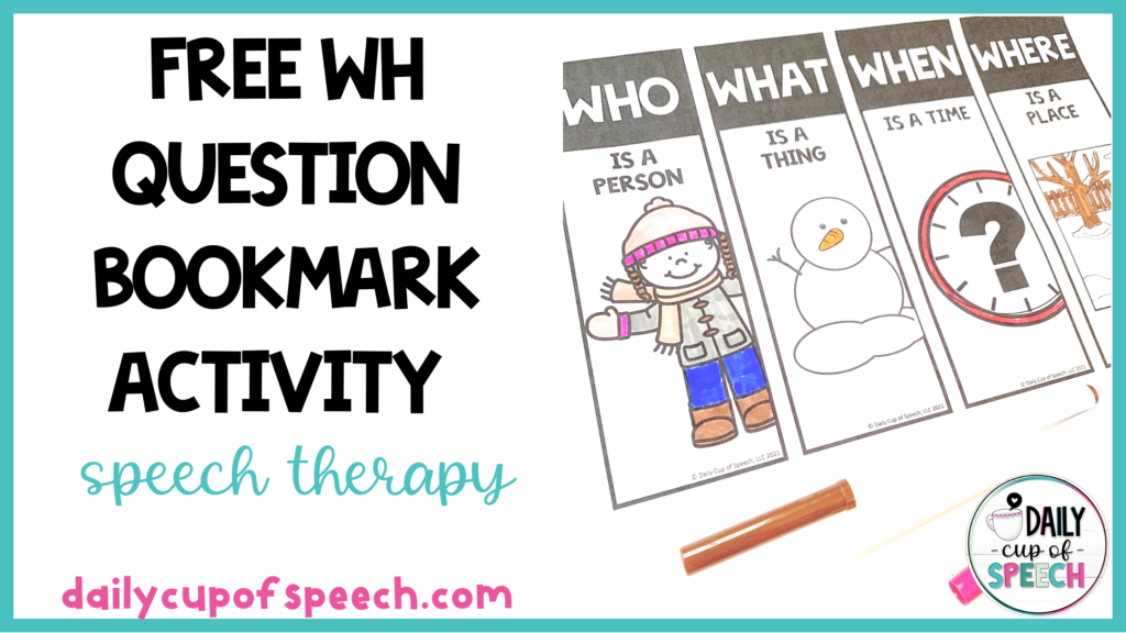 free wh question bookmark activity