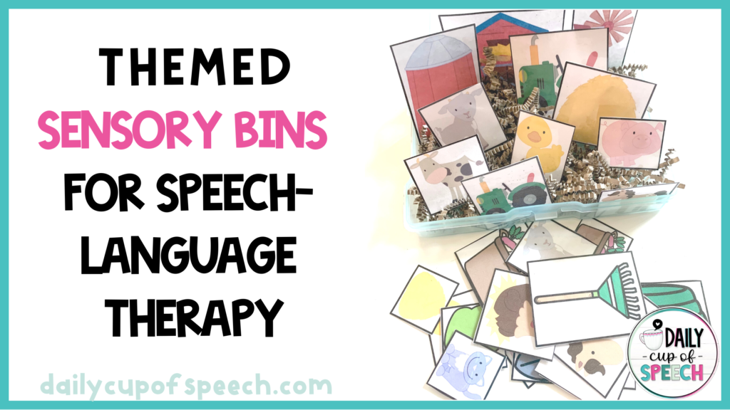 themed sensory bins for speech therapy